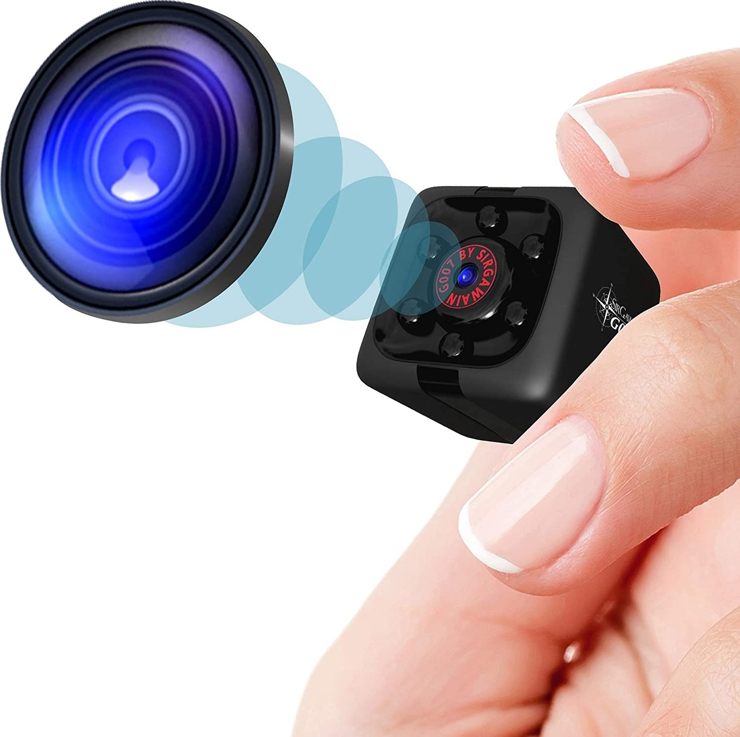 Mini cámara espía 1080P cámara oculta – Cámara portátil pequeña HD para  niñera con visión nocturna y detección de movimiento – Cámara de seguridad  encubierta interior para el Home & Kitchen y