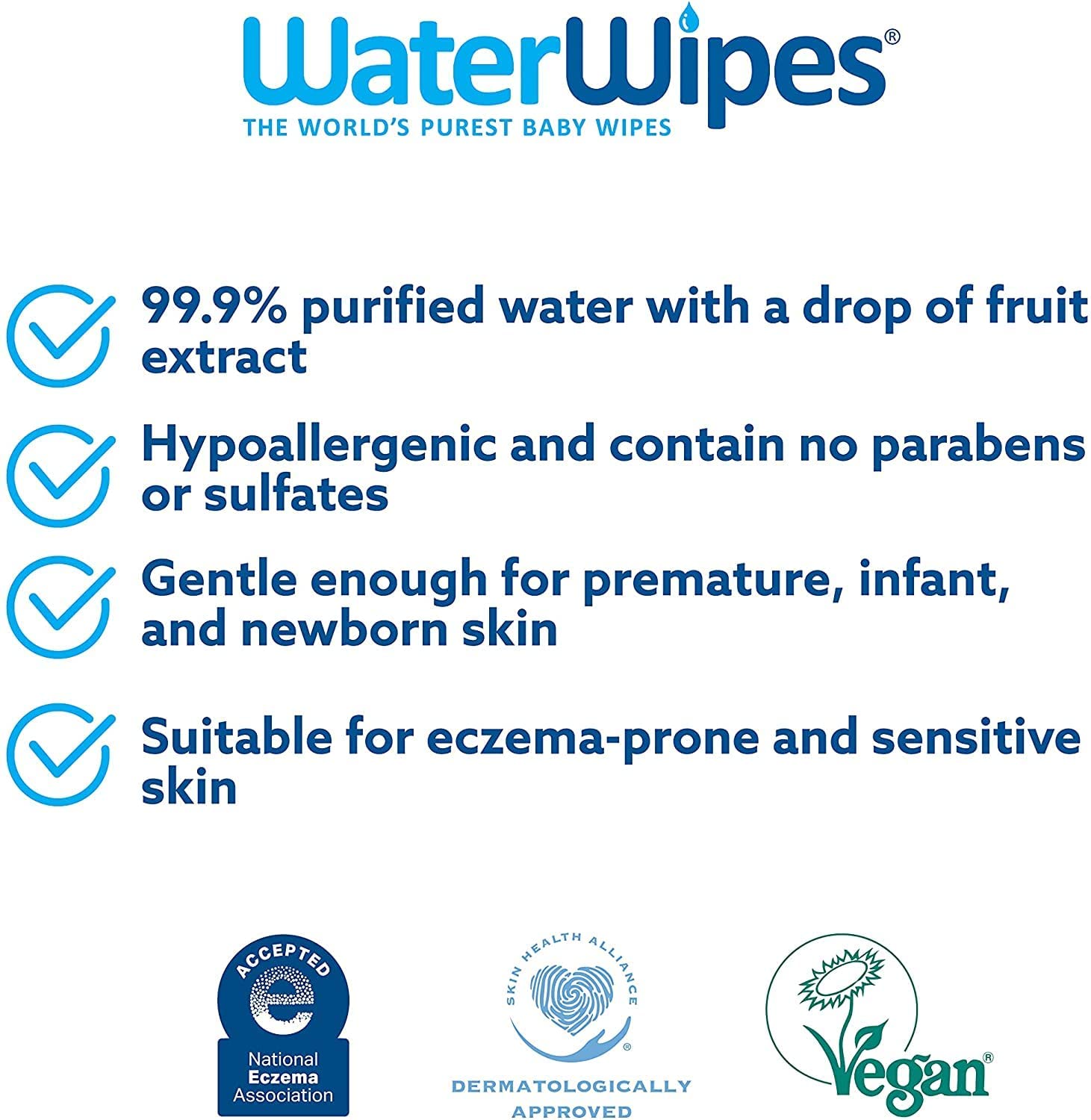 WaterWipes Toallitas húmedas Originales para Bebés, Sin Plástico, 720  unidades (Paquete de 12), 99,9% Base de Agua, y Sin Perfume para Pieles  Sensibles : : Bebé