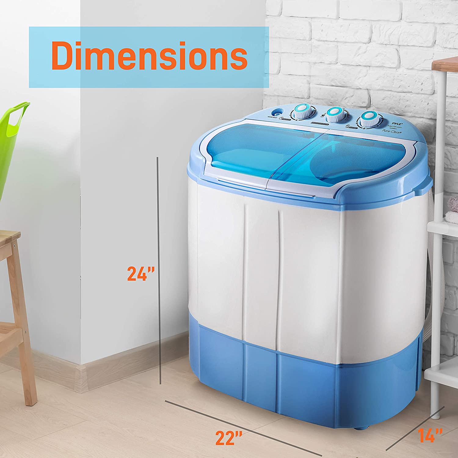 SYTH Mini lavadora, lavadora portátil para lavandería compacta de 9 libras  de capacidad, pequeña lavadora compacta semiautomática con cesta de ciclo
