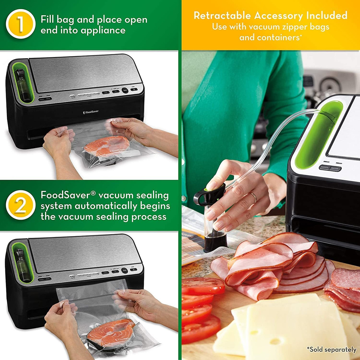 Foodsaver V4400 2en1 Sellador Al Vacío Máquina Con Detecci