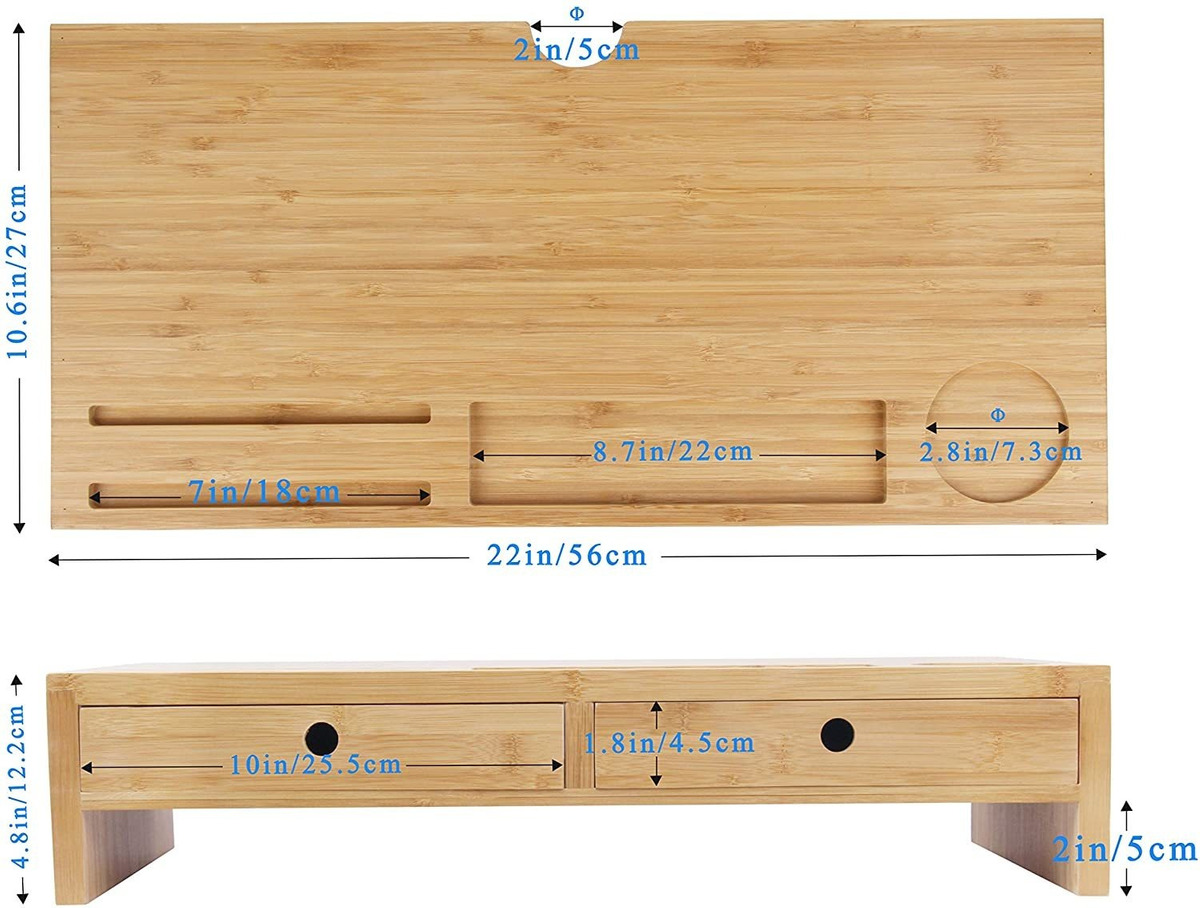 Soporte Elevador De Madera Para Monitor Con Cajón, Sop