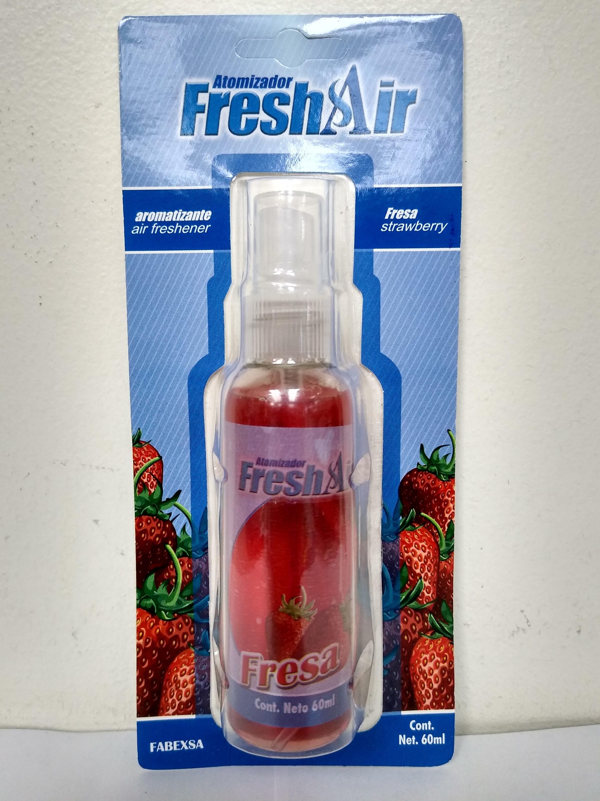 Spray limpiagafas antivaho vefree con aroma de fresa.
