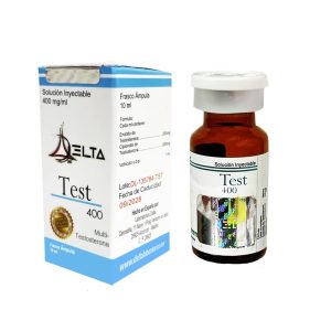 Test 400mg inyectable de Delta Labs para aumento extremo de volumen y masa muscular